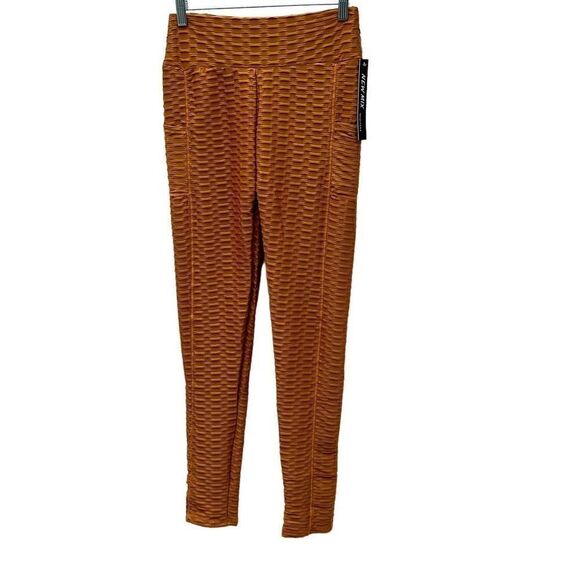 New Mix Brazillian Leggings Women's 2XL Mustard Yellow Textured Workout Soft New - Picture 7 of 13